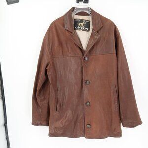 Lyon Brown Italian Leather Jacket Size 40